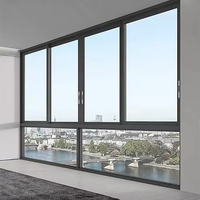 Fenêtre coulissante moderne en aluminium à triple vitrage trempé en acier inoxydable pour cuisine et chambre