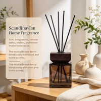 Bouteille d'aromathérapie carrée en verre de haute qualité avec diffuseur à bâtonnets, bouchon à vis personnalisé, bouteille vide pour parfum d'intérieur