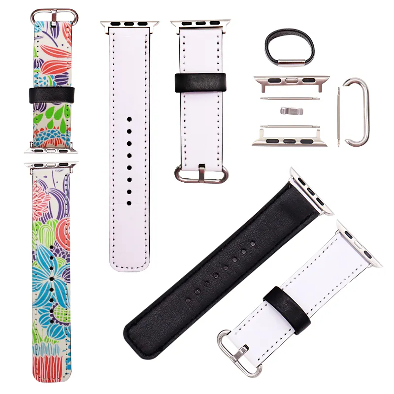 Luxury Custom Designer Exclusive I Sublimation Leather Smart Watch Bands Strap For Apple Watches Series 7 Band