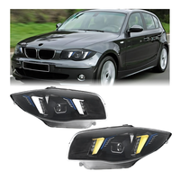 Phare LED Amélioré Double Couleur pour BMW Série 1 E87 2004-2011, Lampe Frontale avec AFS, Clignotant et Feux de Jour DRL, Accessoires Modifiés