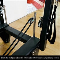 Reformer de Pilates en aluminium avec demi-tourneuse, chariot à rail complet, marchepied réglable, pour studio et usage domestique, Fournisseur OEM ODM