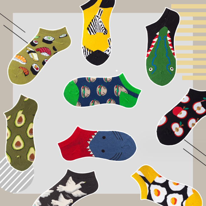 WUYANG Wholesale Funny Happy Man Ankle Socks Custom logo Crew Cotton Socks Fast Delivery