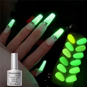 8Ml Lichtgevende Nail Top Jas Geen Veeg Uv Gel Polish Diy Weken-off Manicure Ontwerp Accessoires Glow In de Dark Misscheering
