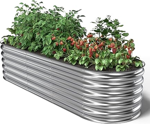 Fioriera Rialzata in Metallo Zincato <span class=keywords><strong>per</strong></span> Ortaggi, Contenitore da <span class=keywords><strong>Giardino</strong></span> - Product Image 2