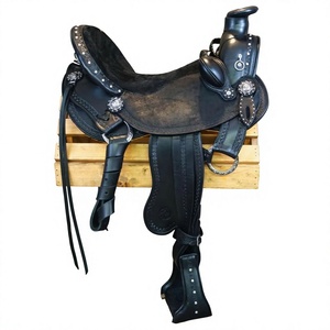 Silla de montar para caballo de carreras de Uttar Pradesh, de moda, color negro natural, la mejor calidad, artesanía, cuero genuino, madera sostenible - Product Image 5