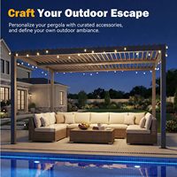 Pergola à lames orientables 10x12, pergola en métal à toit rigide, gazebo d'extérieur avec système de drainage intégré, auvent de terrasse moderne antirouille