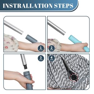 Twist <strong>Mop</strong> <strong>Self</strong> <strong>Wringing</strong> <strong>Mop</strong> For Hardwood Floor Cleaning <strong>Mops</strong> For Floor Cleaning With Wringer For Kitchen - Product Image 5