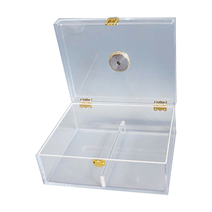 Humidor <span class=keywords><strong>de</strong></span> Acrílico Transparente al por Mayor con Higrómetro Digital, <span class=keywords><strong>Vitrina</strong></span> con Revestimiento <span class=keywords><strong>de</strong></span> <span class=keywords><strong>Cedro</strong></span> para Coleccionables - Product Image 4