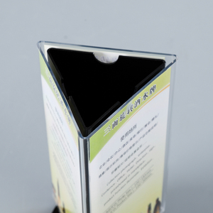 Xoay Máy tính để bàn rõ ràng Acrylic tam giác bảng đứng đơn chủ 3 bên bảng Đăng chủ hiển thị đứng cho quảng cáo khuyến mãi - Product Image 3
