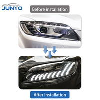 Phares avant dynamiques Junyo Laser LED pour Audi Q7 2006-2015, avec lentille LED modifiée et feux de jour à balayage de bienvenue