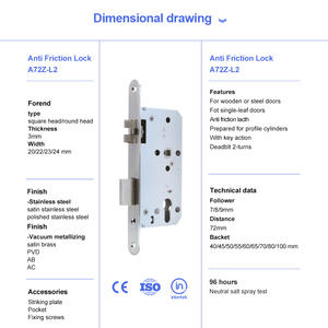 Custom Cylinder <strong>Door</strong> Lock Anti Friction Latch Mortise Lock for Interior Wooden <strong>Door</strong> - Product Image 6