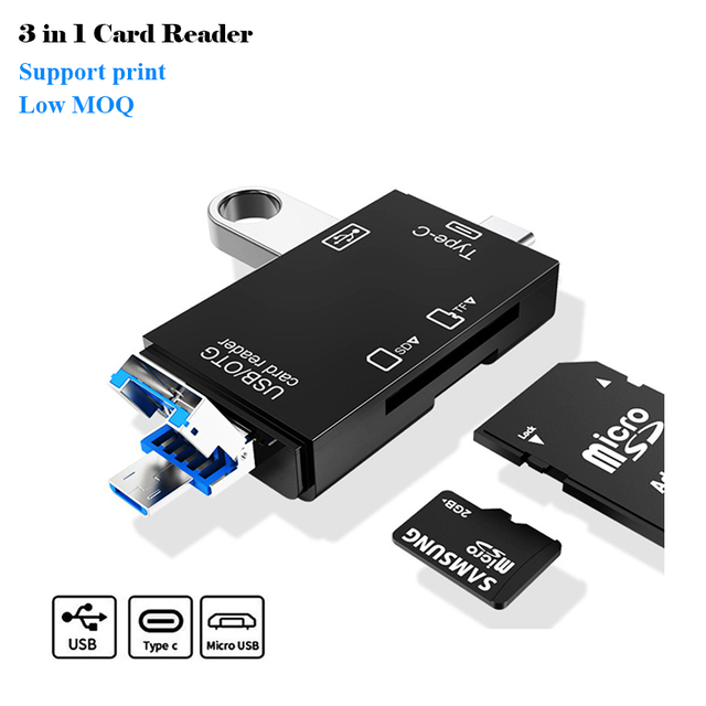 3 in 1 Memory SD Card Reader USB 2.0 Type C Micro USB TF SD Slot 6 in 1 OTG Adapter for Tablet Flash Drive