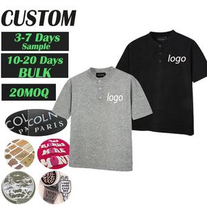 Chemises d'été respirantes avec logo personnalisé brodé, style <span class=keywords><strong>Old</strong></span> Money, décontractées, col <span class=keywords><strong>Henry</strong></span>, manches courtes, en tricot doux - Product Image 1