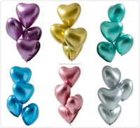 10 "12 pouces en forme de coeur Chrome ballons métalliques Latex métallique métal perle Latex coeur ballon amour cadeau pour la décoration de fête