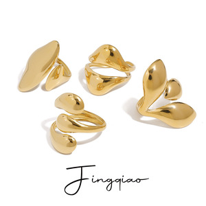 European Style Stainless Steel Teardrop <b>Open</b> <b>Ring</b> Titanium Steel Unisex Jewelry Gift - Product Image 5