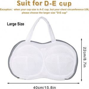 Reusable Polyester <b>Mesh</b> Bra Washing <b>Bag</b> With Zipper Eco-Friendly <b>Laundry</b> Storage for Women's Underwear and Clothes - Product Image 2