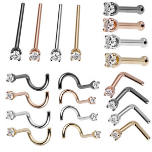 Anillos de Nariz Pequeños y Delgados de 20G, Joyería para Mujer, Acero Inoxidable 316L, Anillos de Nariz Redondos con Diamantes CZ, Joyería para Piercing - Product Image 3