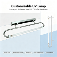 Nouvelle lampe germicide UV à tube courbé avec garantie d'un an pour la purification de l'air des salles blanches industrielles et de laboratoire