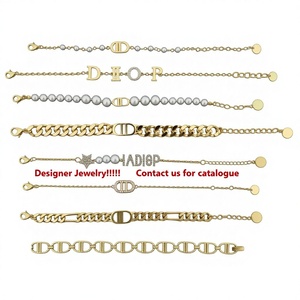 <span class=keywords><strong>Bracelet</strong></span> en acier inoxydable avec pendentif lettre, style mode 2026, de haute qualité, de marque de créateur, de luxe, serti de diamants - Product Image 1