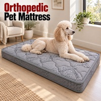 Matelas orthopédique pour chien en gros avec housse amovible et finition en tissu texturé gris pour les commandes de literie pour animaux de compagnie