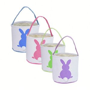 Cesta de Pascua al por Mayor con Diseño de Conejito, Cesta de Plástico para Huevos de Pascua con Animal de Peluche - Product Image 2