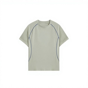 T-shirt décontracté pour homme de haute qualité, personnalisé avec logo frontal, col rond, manches courtes, coupe classique, respirant, séchage rapide, toile polyester/coton - Product Image 1