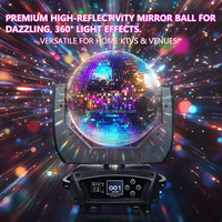 Lampu Bola Disko Cermin Bergerak 150W dengan Layar LCD, Kecepatan Putar Dapat Diatur, Bola Cermin Reflektif, Lampu Panggung untuk Pernikahan