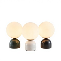 Lampe de table en marbre et verre de style nordique avec lumière nocturne - Salon, chambre à coucher, bureau - Design simple et luxueux