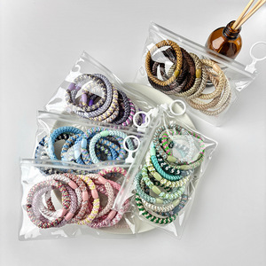 Élastiques à cheveux tressés colorés en nylon, haute élasticité, usage quotidien, style torsadé à carreaux, 1 2 3 4 5 - Product Image 3