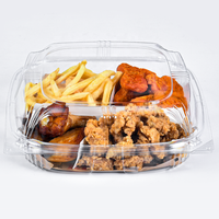 Boîte d'emballage pour hamburger en plastique jetable PET, transparente, type clamshell, pour la restauration rapide, les gâteaux et les plats à emporter