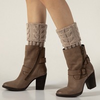 Jambières pour femmes Guêtres mode Boot Cuffs Solid Color Knitted Warm Leggings Long Socks