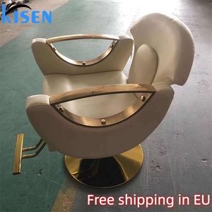 Spedizione Gratuita, Moderna Sedia Beige per Salone di Bellezza, Poltrona Girevole a 360 Gradi per Parrucchiere, Sedia Elevabile per Barbiere - Product Image 2
