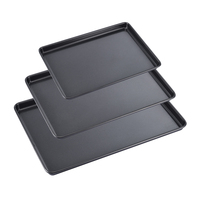Ensemble de 3 plateaux de cuisson en acier au carbone antiadhésifs, plaque à biscuits, plat de four, multi-usages, passe au lave-vaisselle