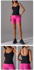 Logo personalizzato da donna con collo quadrato rimovibile canottiera da palestra per allenamento Activewear senza maniche sport Fitness Yoga canotta - Product Image 3