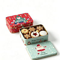 Boîte en fer blanc de Noël en gros, personnalisable avec impression de dessin animé, pour biscuits, snacks, gâteaux, bonbons et chocolat