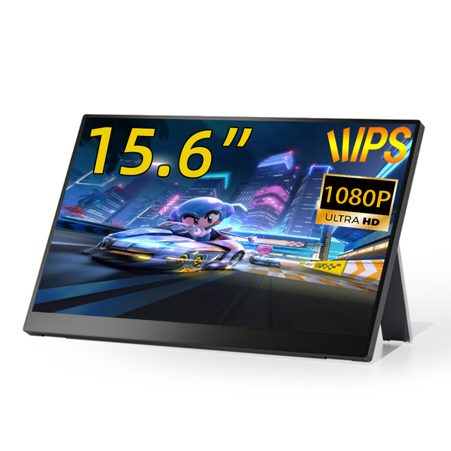 15.6 Inch 1920*1080P 60Hz FHD External Screen Portable Monitor with Built-In Stand _ & TYPE-C for Business