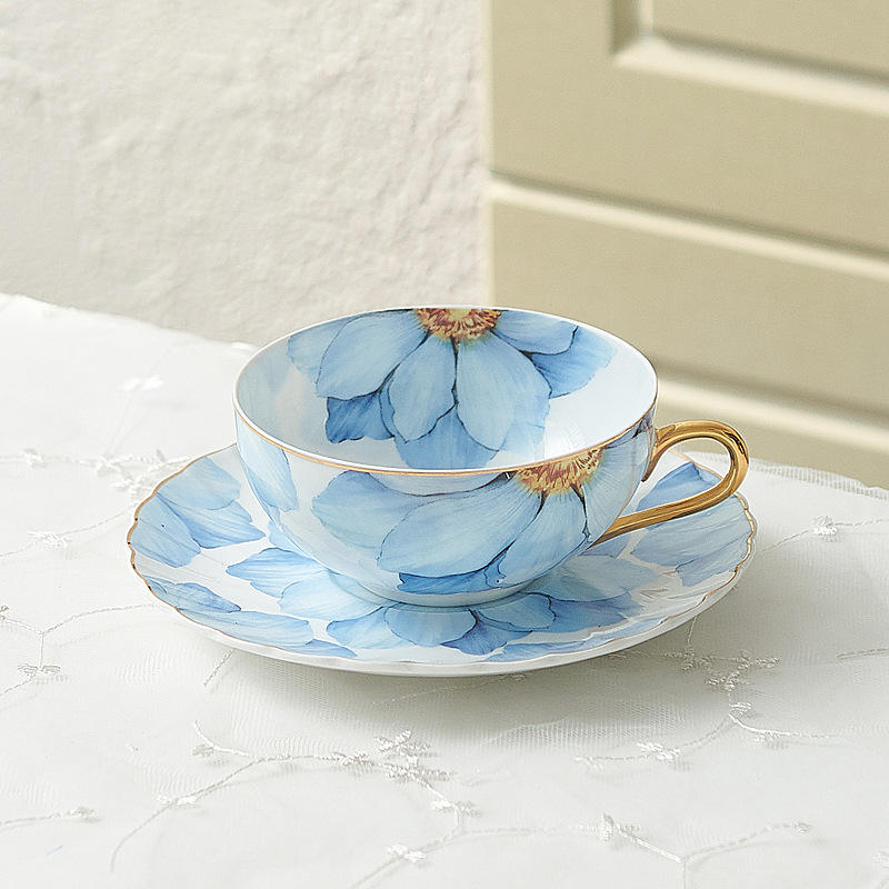 Hibiscus flower E Cup Plate blue