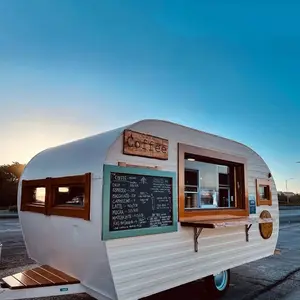 Coffee Ice Cream Trailer Fast Food Trailer Truck Mobile Stainless Steel Fiber Food Cart