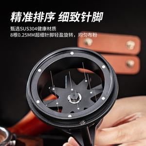 เครื่องกดผงกาแฟแบบหมุน Kafei Shi ทำจากอลูมิเนียมอัลลอยด์ พร้อมวงแหวนรับผง - Product Image 5
