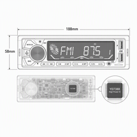 Lecteur MP3 de voiture VOLOX YD7388-IC 1 DIN, lumières 7 couleurs, radio stéréo Bluetooth, 4 RCA, contrôle par application, prix d'usine, vente en gros