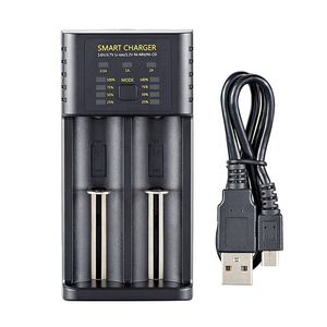 Stazione di Ricarica Intelligente per Batterie 18650 3.7V 18700 20700 16340 Li-ion e Ni-mh Caricabatterie USB a <span class=keywords><strong>2</strong></span> Slot - Product Image 3