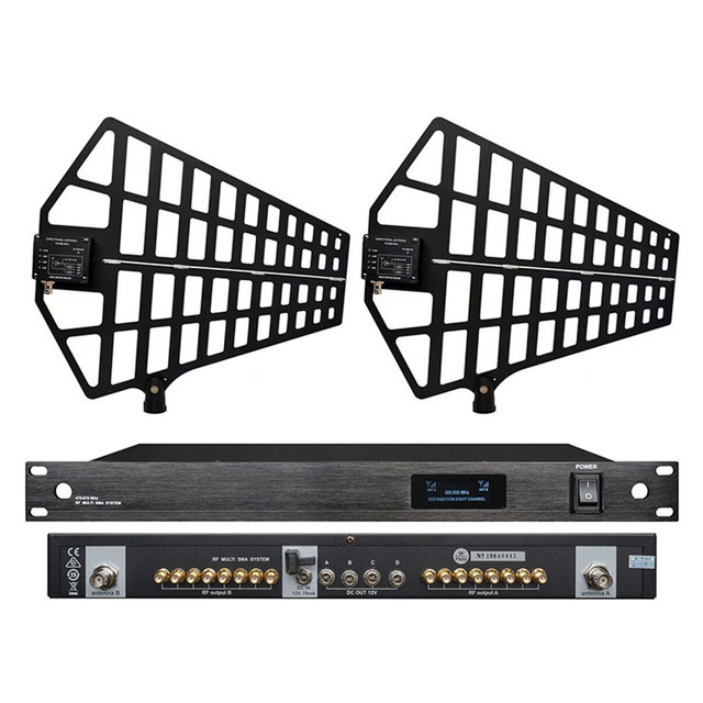 Long Range Music Audio UHF Antenna Outdoor Amplifier 8 Groups Rf Output