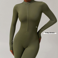 Combinaison de Sport une Pièce Éco-responsable et Personnalisable pour Femme, Idéale pour le Yoga et l'Entraînement, Extensible Quadridirectionnel, Respirante avec Taille Élastique