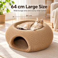 Tunnel pour chat en carton ondulé ovale, lit griffoir, nid pour chat en papier plié, meubles d'intérieur