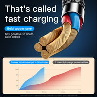 Essager ES-X24 en nylon tressé 66W 6A 2.4A 3In1 Charge rapide Usb Type C Micro Ip 3 en 1 Câble de chargeur de données pour téléphone