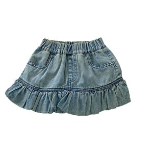 Girls Denim Skirt With Ruffles Cotton Short Skirt For Toddler Summer Wear - Product Image 4