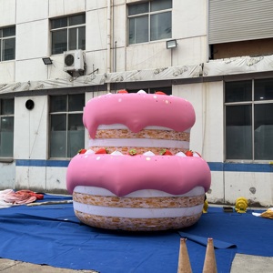 Gâteau gonflable rose à étages imprimé sur mesure, gonflable publicitaire personnalisé pour centre commercial et célébration d'<span class=keywords><strong>anniversaire</strong></span> - Product Image 1