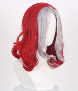 Venta al por mayor <span class=keywords><strong>Killer</strong></span> <span class=keywords><strong>Seven</strong></span> Lycorisradiata Cosplay peluca 45cm medio largo rojo plata Anime Peluca sintética resistente al calor Peluca de pelo - Product Image 4