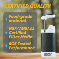 Système de purification d'eau portable manuel pour le camping et la randonnée en plein air avec filtration en 4 étapes et cartouche filtrante en céramique UF