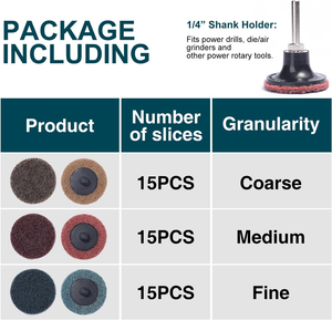 米国現地在庫 24時間以内発送 送料無料 アメリカ 46個入り 2インチ クイックチェンジ ロールロック サンディングディスク 表面調整 ダイグラインダー - Product Image 2